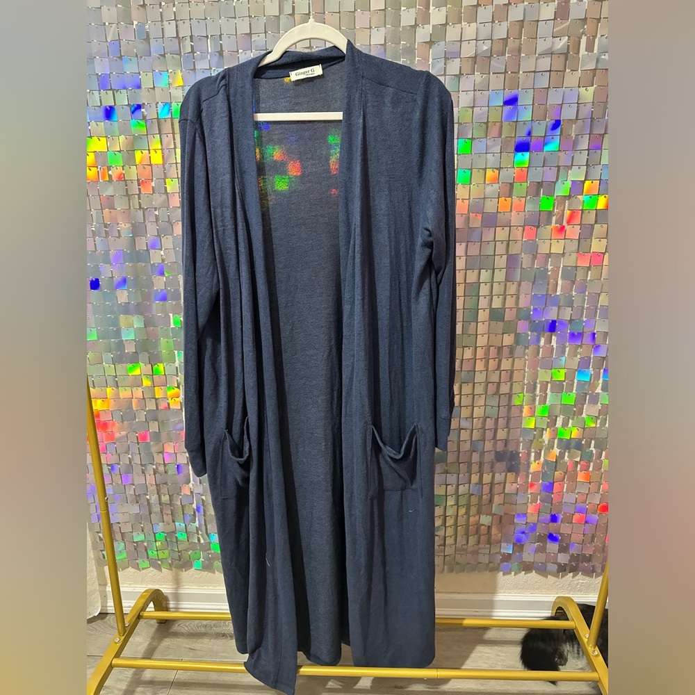 Navy Blue Duster Cardigan